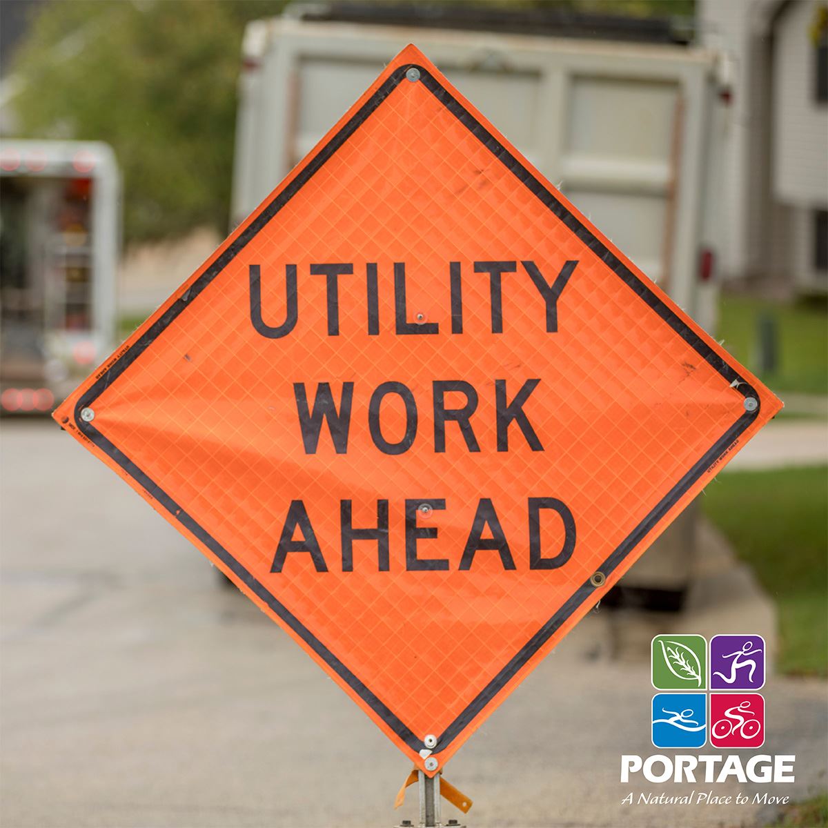 Utility Work Ahead with logo_