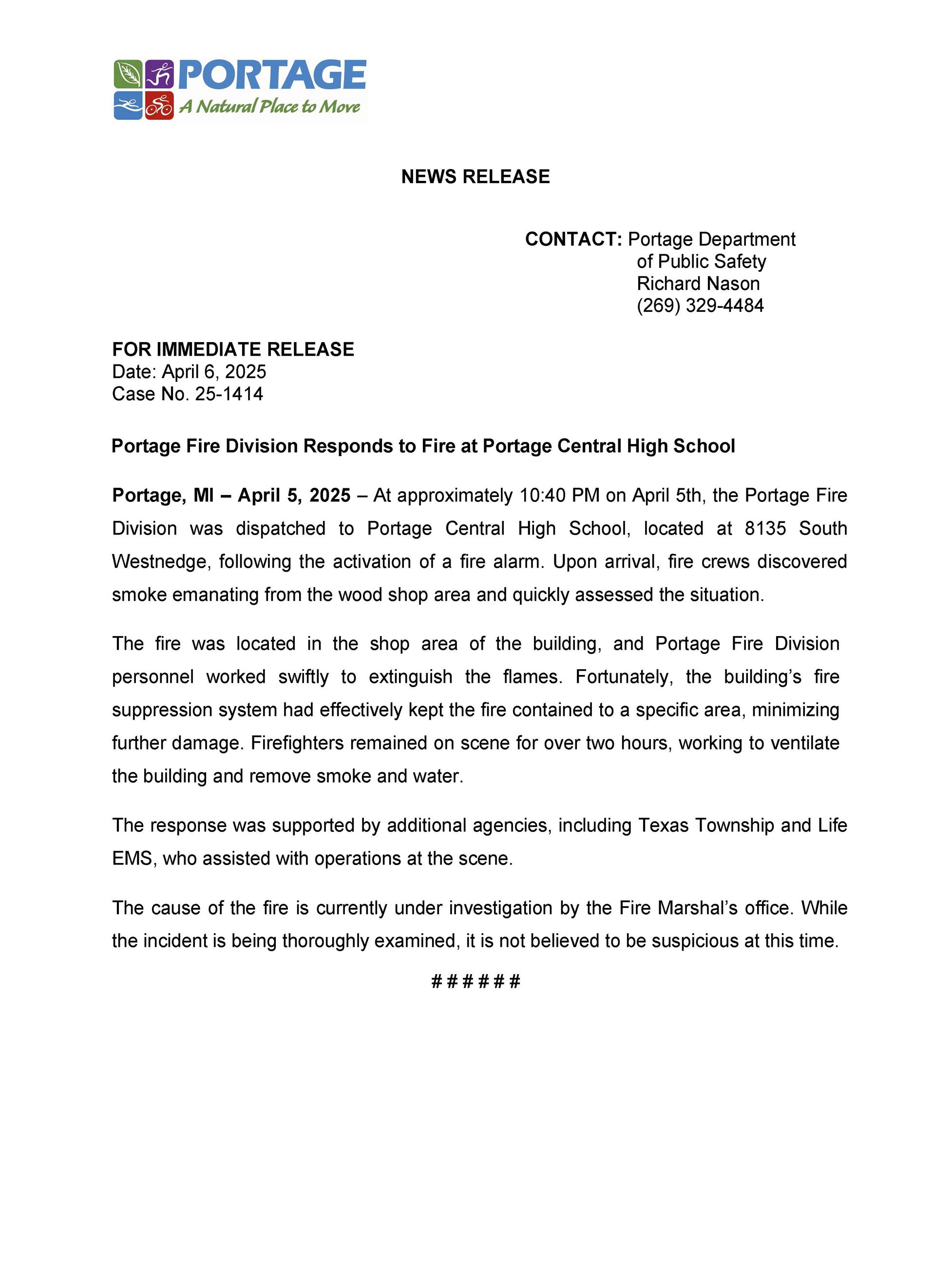 2025 04-06 Fire PCHS 25-1414