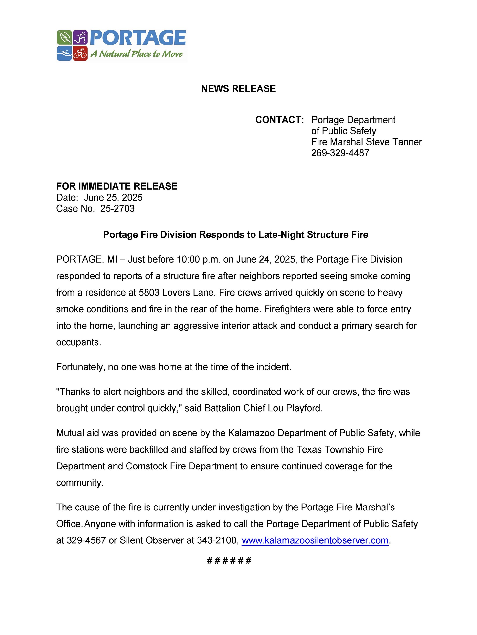 2025 06-24 Lovers Ln Fire 25-2703